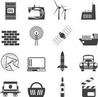 Silhouette Business and industry icons N2
