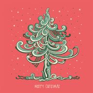 Colorful illustration with decorated Christmas tree N3