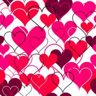 Hearts pink seamless Background Vector N2