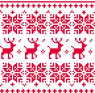 Nordic seamless knitted christmas pattern vector ( red )