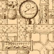seamless pattern Steampunk N2