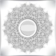 grayscale invitation card on paper background with lace