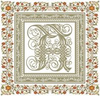 Drop cap Beautiful frame with a flower ornament N3