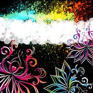 Abstract floral background with oriental flowers N4