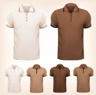 Retro set of colorful men t-shirts Design template