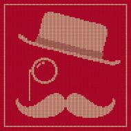 Hipster trend vintage hat monocle and moustache