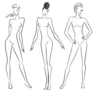 Sketch of women in different poses N4