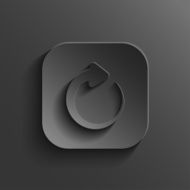 Media player icon - vector black app button