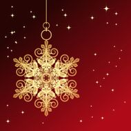 Red card with christmas snowflake N7