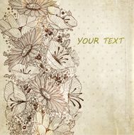 Abstract retro floral pattern N19