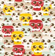 Seamless pattern with funny skulls N4