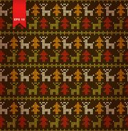 Seamless cute stylized pattern with Christmas trees and deers