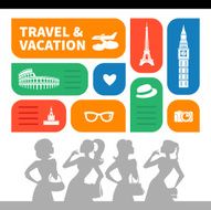 Travel and vacation shopping background