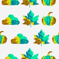 Abstract geometric autumn elements shapes seamless pattern background N2