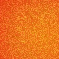 Abstract orange pattern with floral background