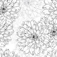 seamless monochrome vector pattern from abstract flowers N11