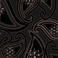 Vector black paisley background