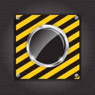 Glossy black button on a construction background vector illustration