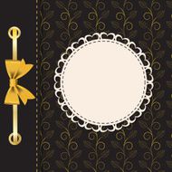 Vintage gold frame on floral background Vector illustration N2