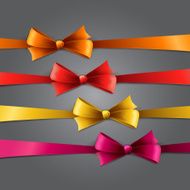 Set of silk bow