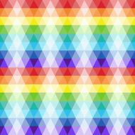 Seamless texture of repeating transparent triangle shapes in bright colors