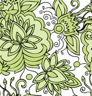 Seamless abstract hand-drawn pattern with flowers N2