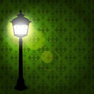 Vintage background with lantern vector illustration