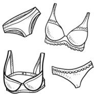 Lingerie clothing objects sketch N2