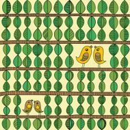 Leaves and biards