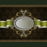 Vintage background with golden label