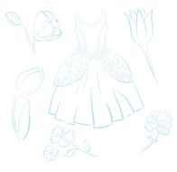 Retro dress and flowers