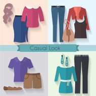 Woman clothing set flat illustration N10