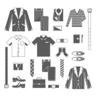 Business Man Clothes Icons Set
