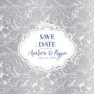 Elegant invitation card on flower seamless background N5