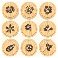 Wooden Flower Badges