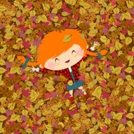 Joy autumn girl fall illustration vector N2