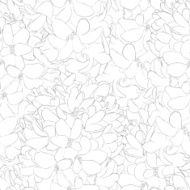 Beautiful monochrome black and white seamless background with flowers N10