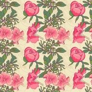 Seamless floral background with peonies N25