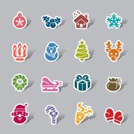Christmas Element Color Icon Label N3
