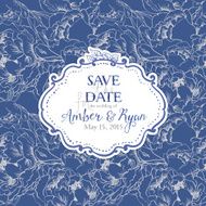 Elegant invitation card on flower seamless background N6
