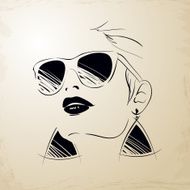 Vintage young woman face