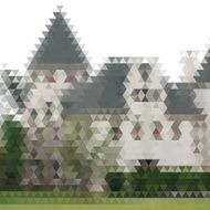abstract color triangle style castle building pattern background