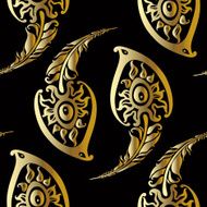 Beautiful peacock feathers Gold pattern N6