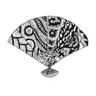 Hand drawn vintage fan N2