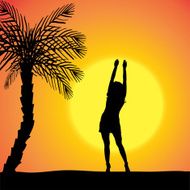 Vector silhouette of a woman N1079