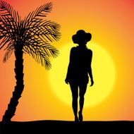 Vector silhouette of a woman N1080