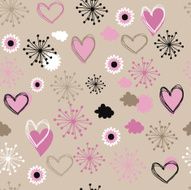 Cartoon romantic seamless pattern