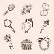 Lady&#039;s vintage beauty accessories collection N2