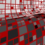 abstract gray wave check pattern with red background
