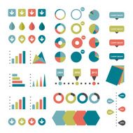 Collection of flat infographics elements N4